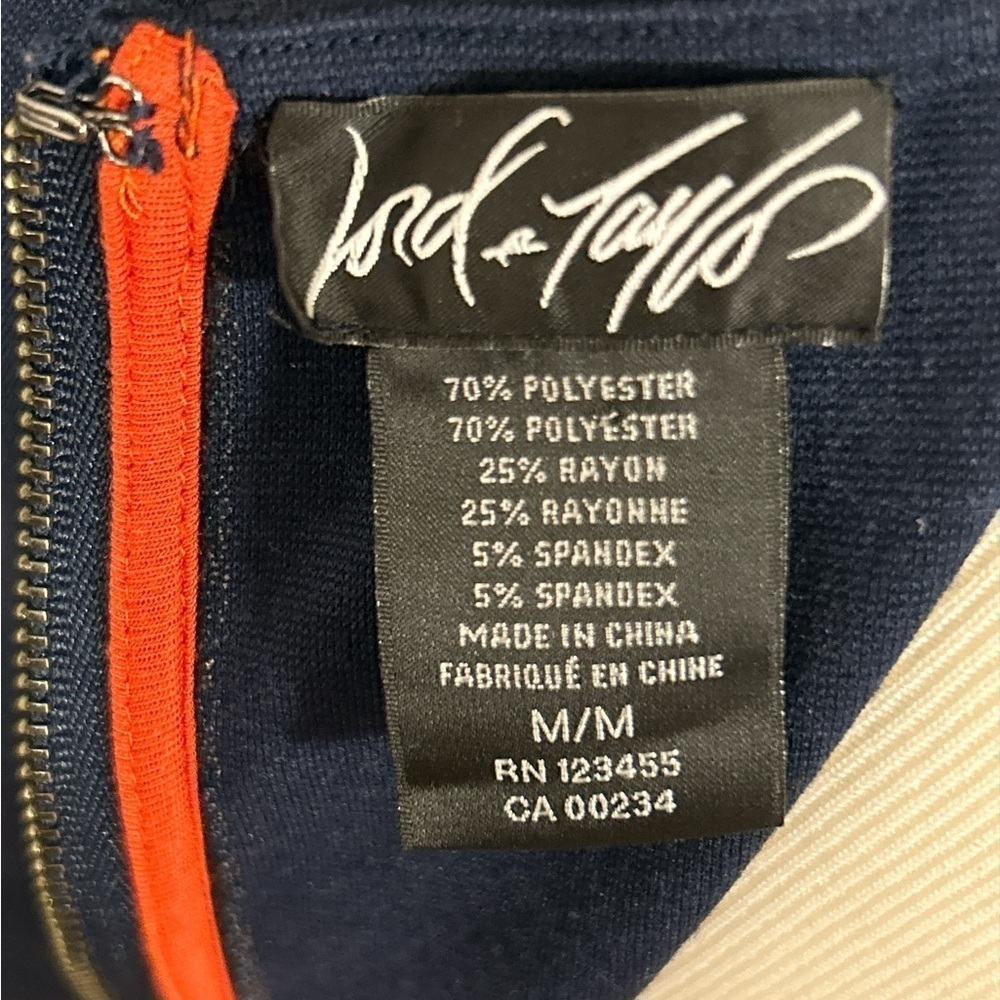 Lord & Taylor Women’s Size Medium Navy/Red Color Block Knee-length Dress Pockets - Picture 6 of 6
